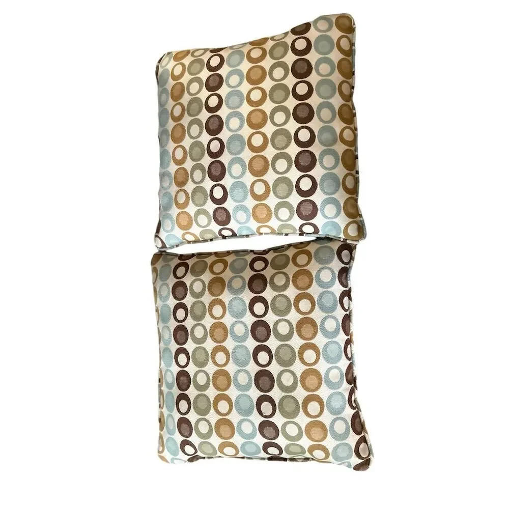 Pair of Multicolor Circle Print Throw Pillows Square‎ Indoor